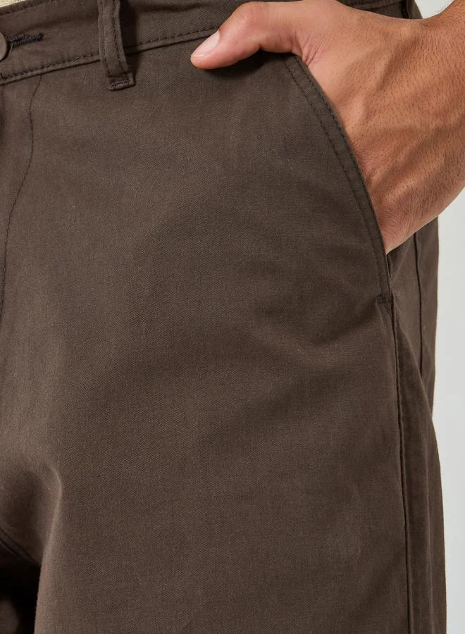 Styli Men Brown Relaxed Fit Chino Pants